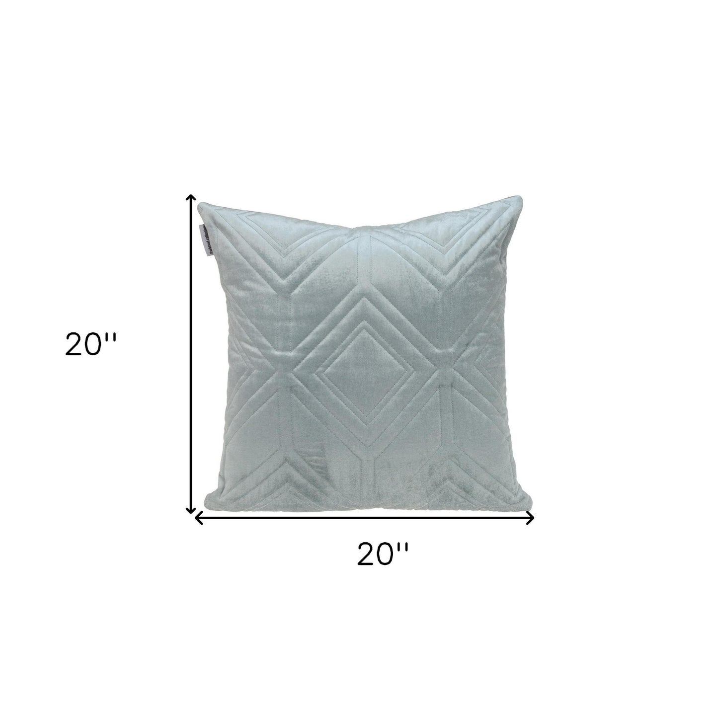 Gray Quilted Diamonds Velvet Solid Color Pillow