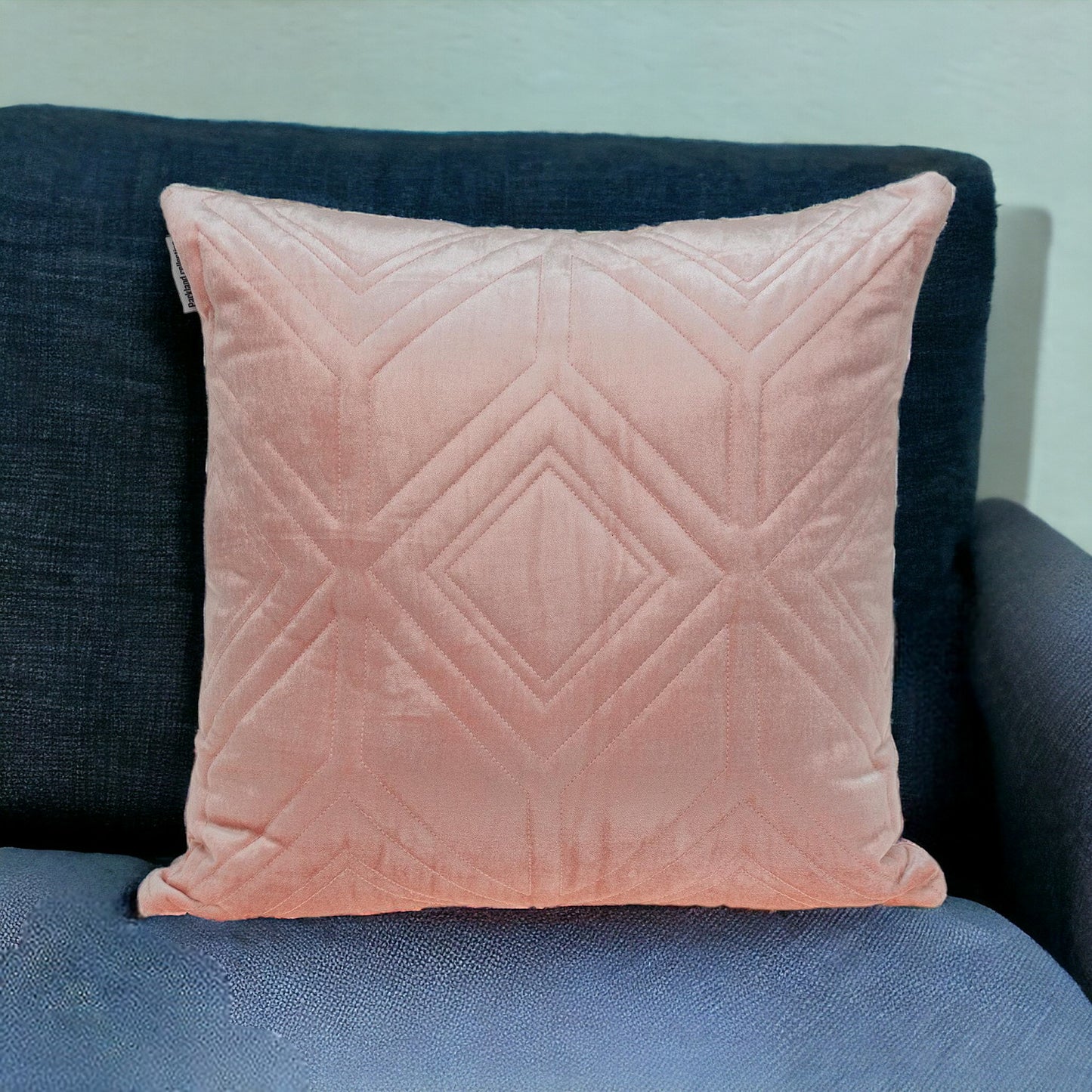 Pink Quilted Diamonds Velvet Solid Color Pillow