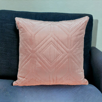 Pink Quilted Diamonds Velvet Solid Color Pillow