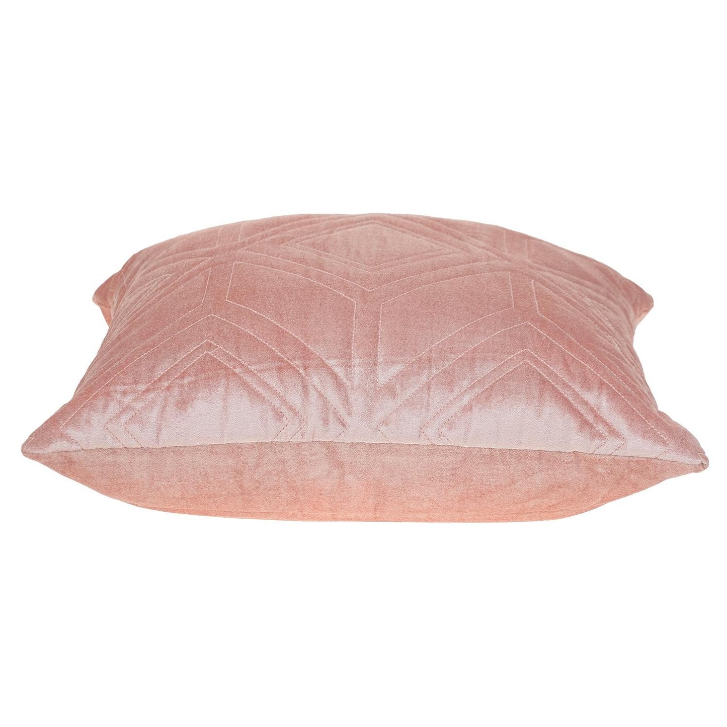 Pink Quilted Diamonds Velvet Solid Color Pillow