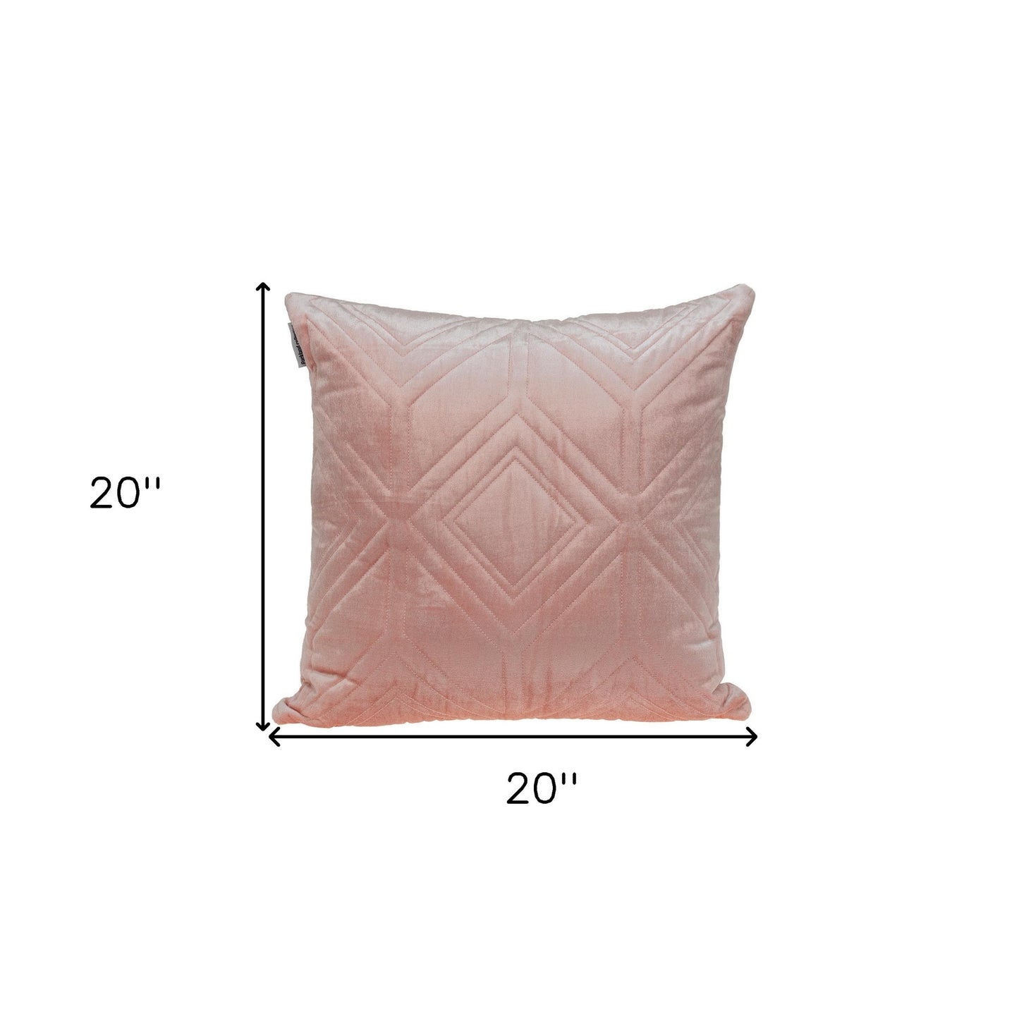 Pink Quilted Diamonds Velvet Solid Color Pillow