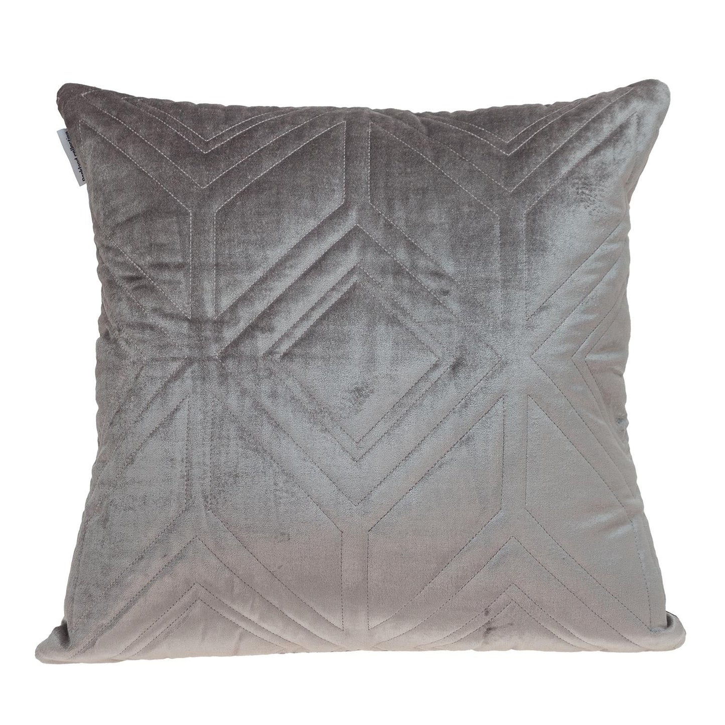 Taupe Quilted Diamonds Velvet Solid Color Pillow