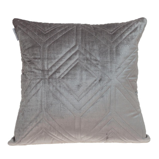 Taupe Quilted Diamonds Velvet Solid Color Pillow
