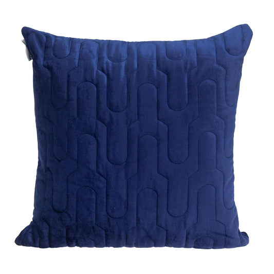 Geometric Lush Quilted Blue Pillow