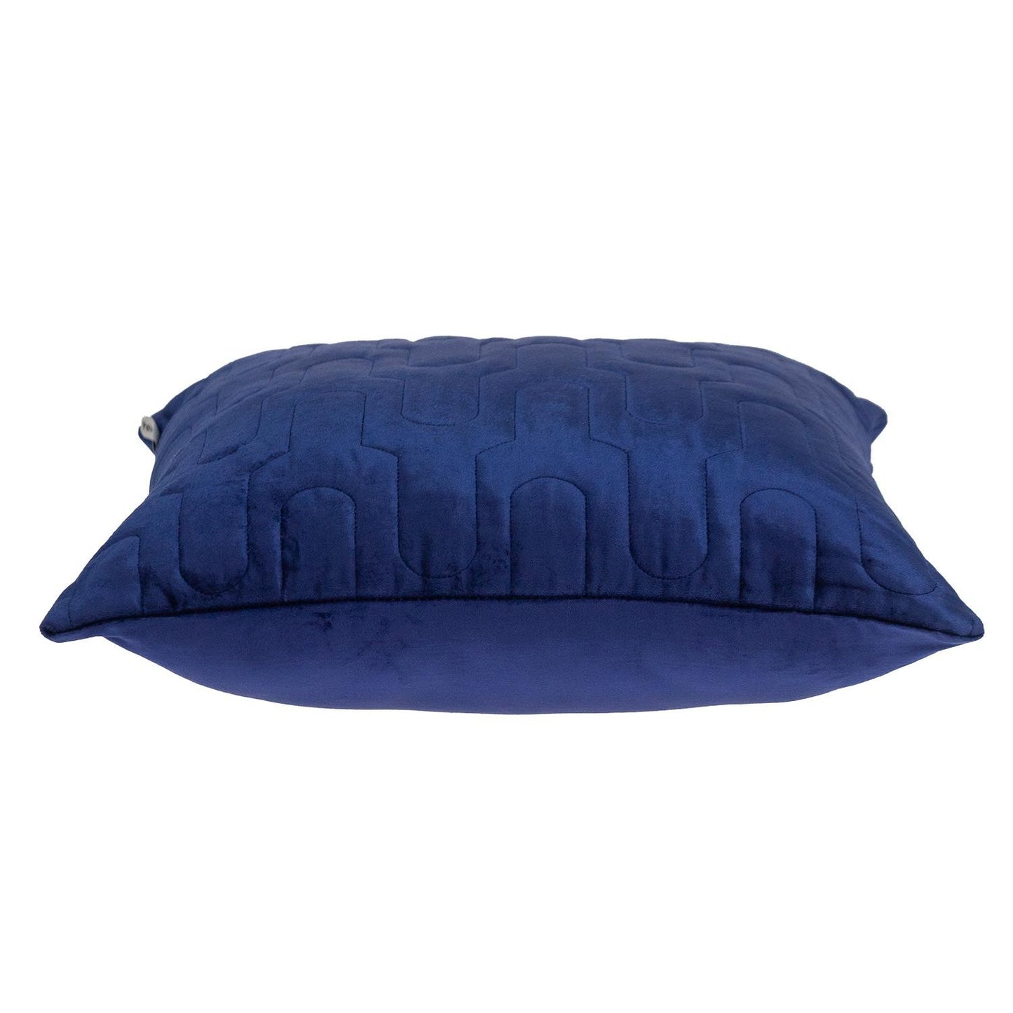 Geometric Lush Quilted Blue Pillow