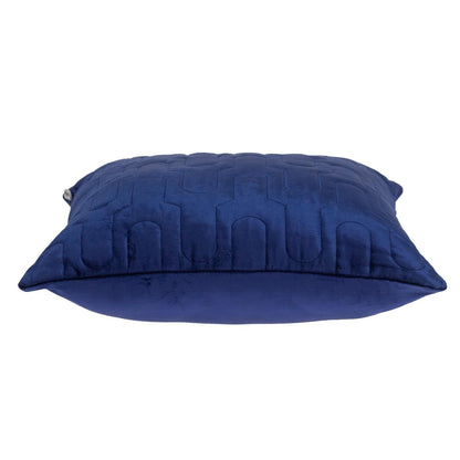 Geometric Lush Quilted Blue Pillow