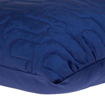 Geometric Lush Quilted Blue Pillow