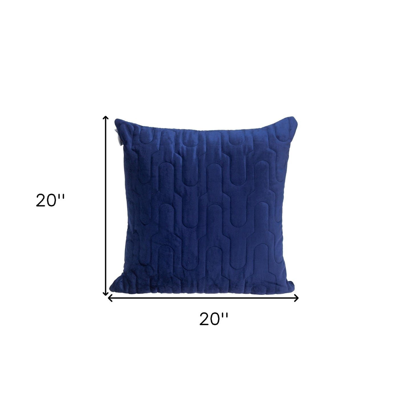 Geometric Lush Quilted Blue Pillow