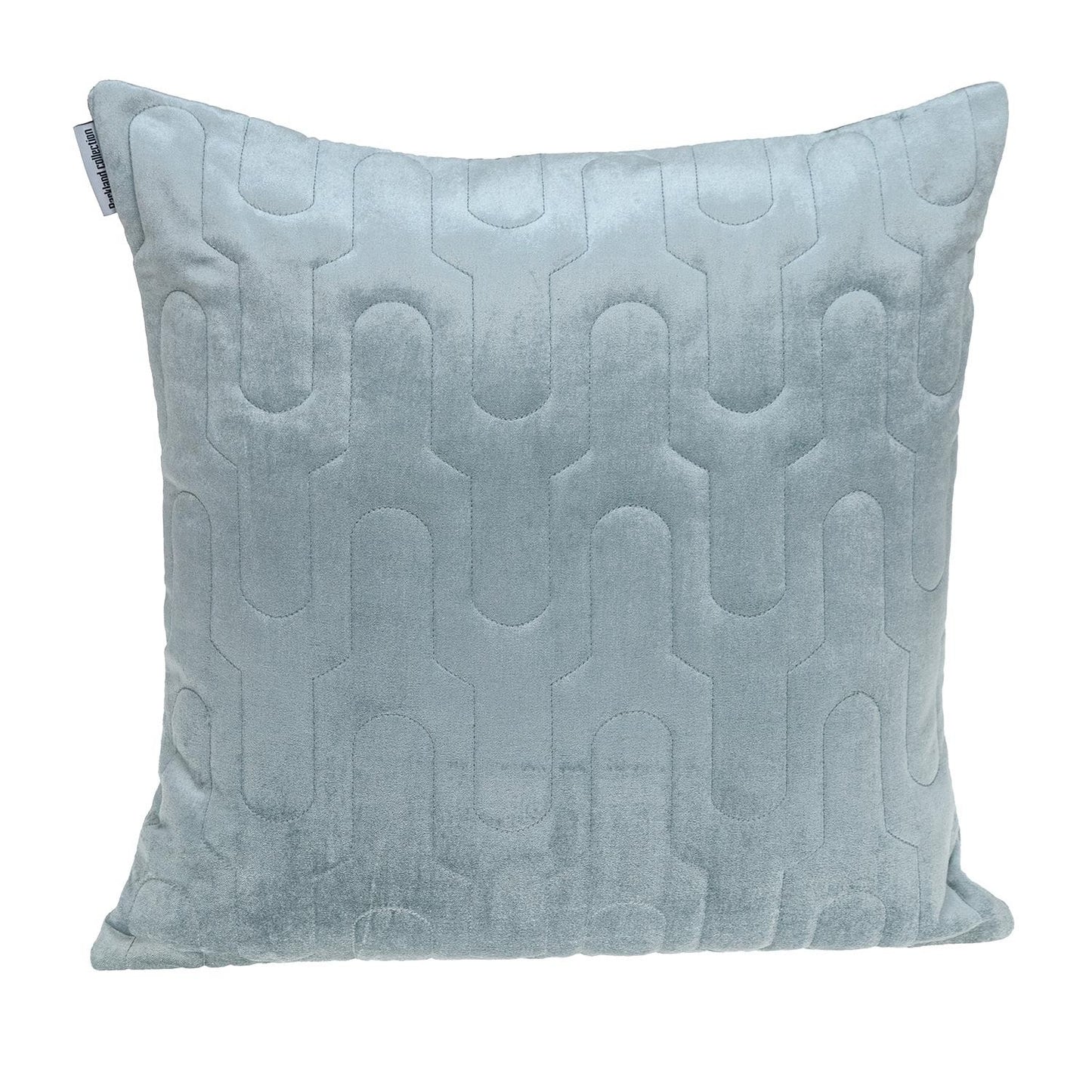 Geometric Lush Quilted Metallic Gray Pillow