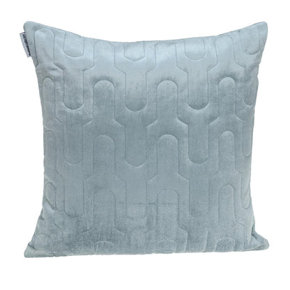 Geometric Lush Quilted Metallic Gray Pillow