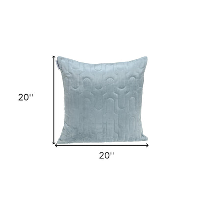 Geometric Lush Quilted Metallic Gray Pillow