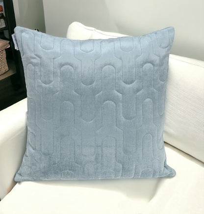 Geometric Lush Quilted Metallic Gray Pillow