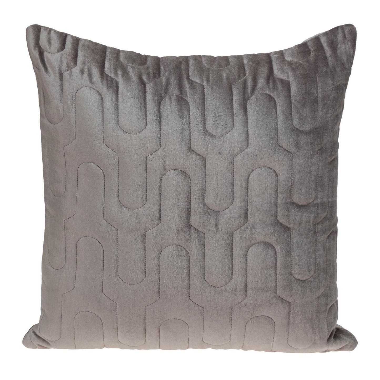 Geometric Lush Quilted Taupe Pillow