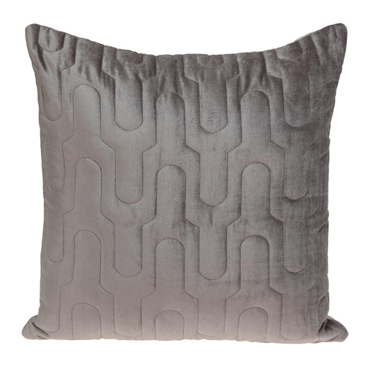 Geometric Lush Quilted Taupe Pillow