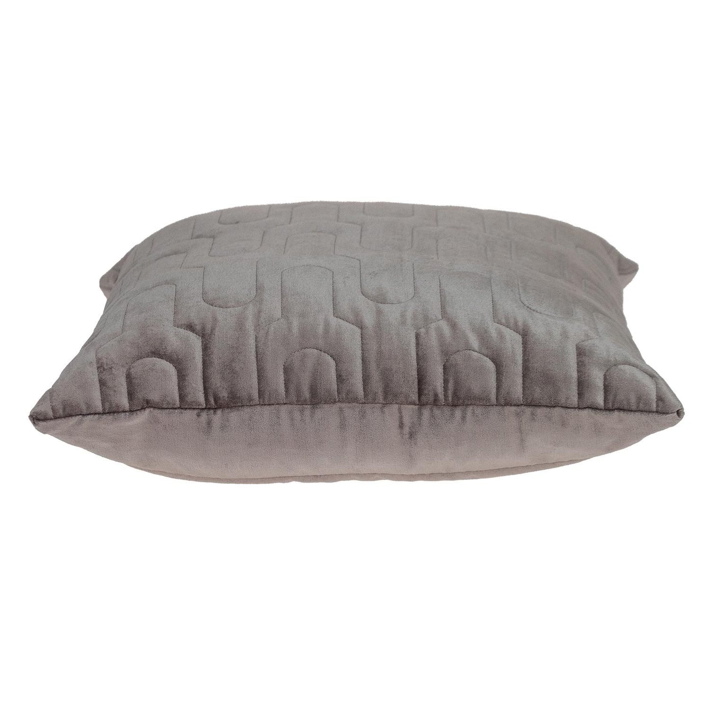 Geometric Lush Quilted Taupe Pillow