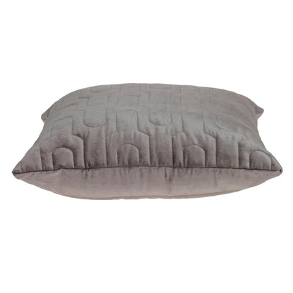 Geometric Lush Quilted Taupe Pillow