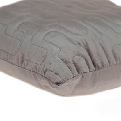 Geometric Lush Quilted Taupe Pillow