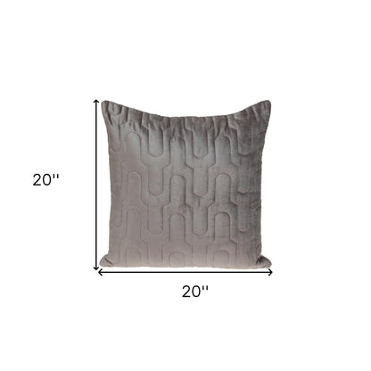 Geometric Lush Quilted Taupe Pillow