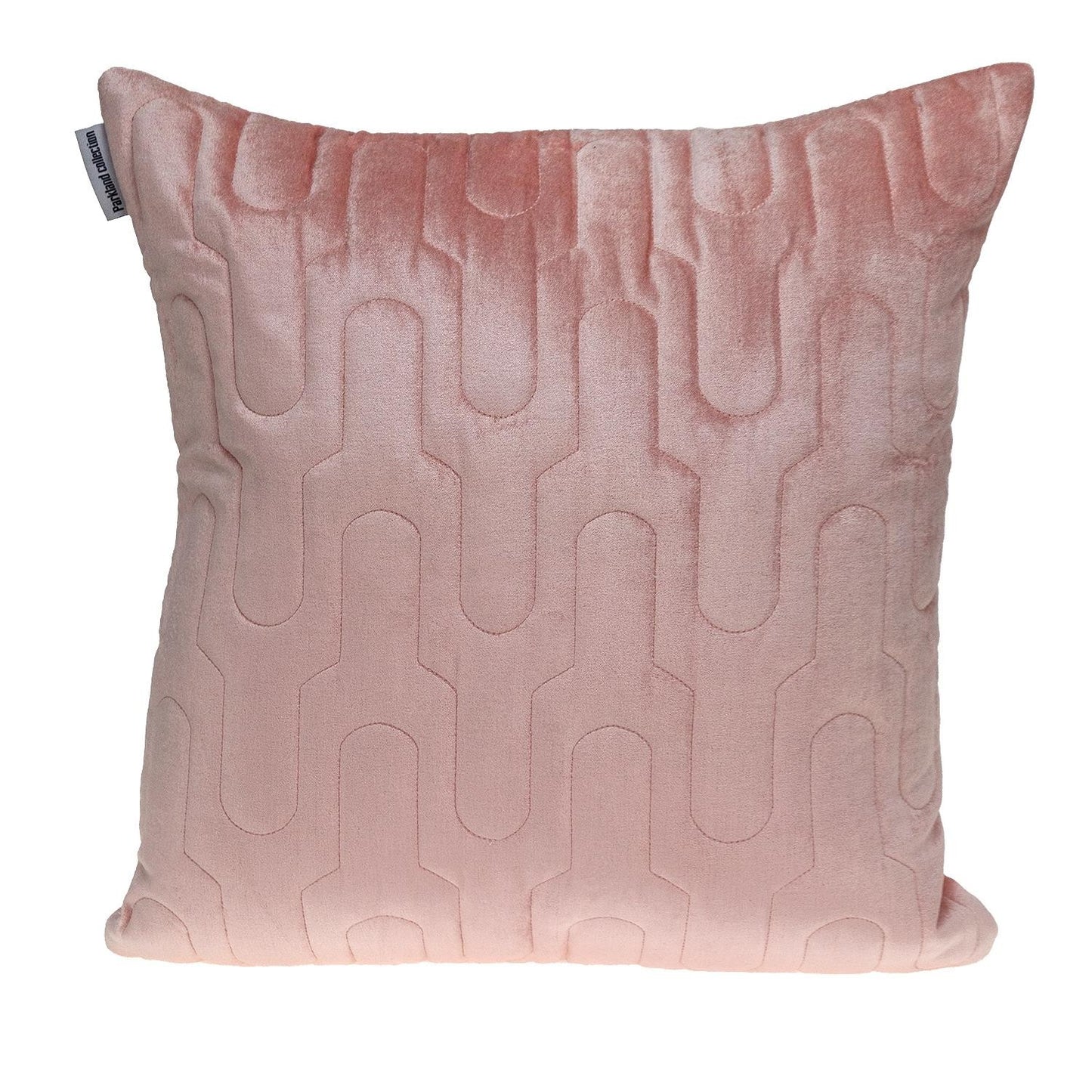 Geometric Lush Quilted Metallic Pink Pillow