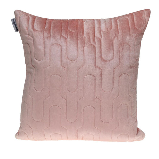 Geometric Lush Quilted Metallic Pink Pillow