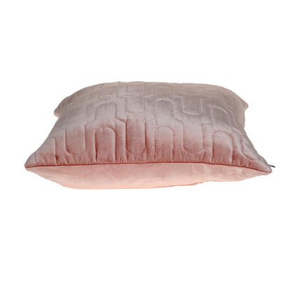 Geometric Lush Quilted Metallic Pink Pillow