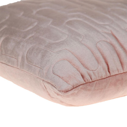 Geometric Lush Quilted Metallic Pink Pillow