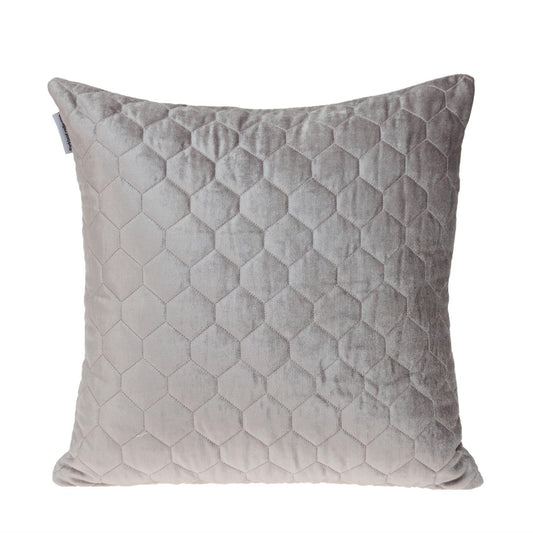 Taupe Tufted Velvet Quilted Pillow