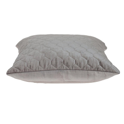 Taupe Tufted Velvet Quilted Pillow