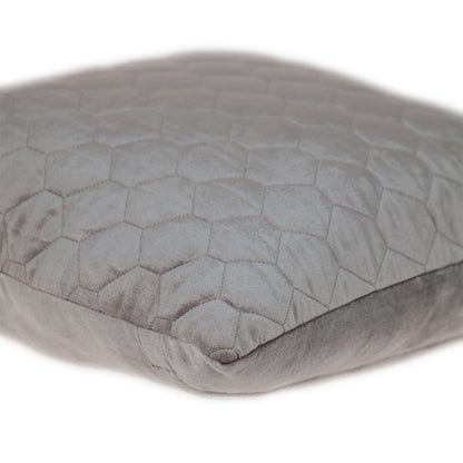 Taupe Tufted Velvet Quilted Pillow
