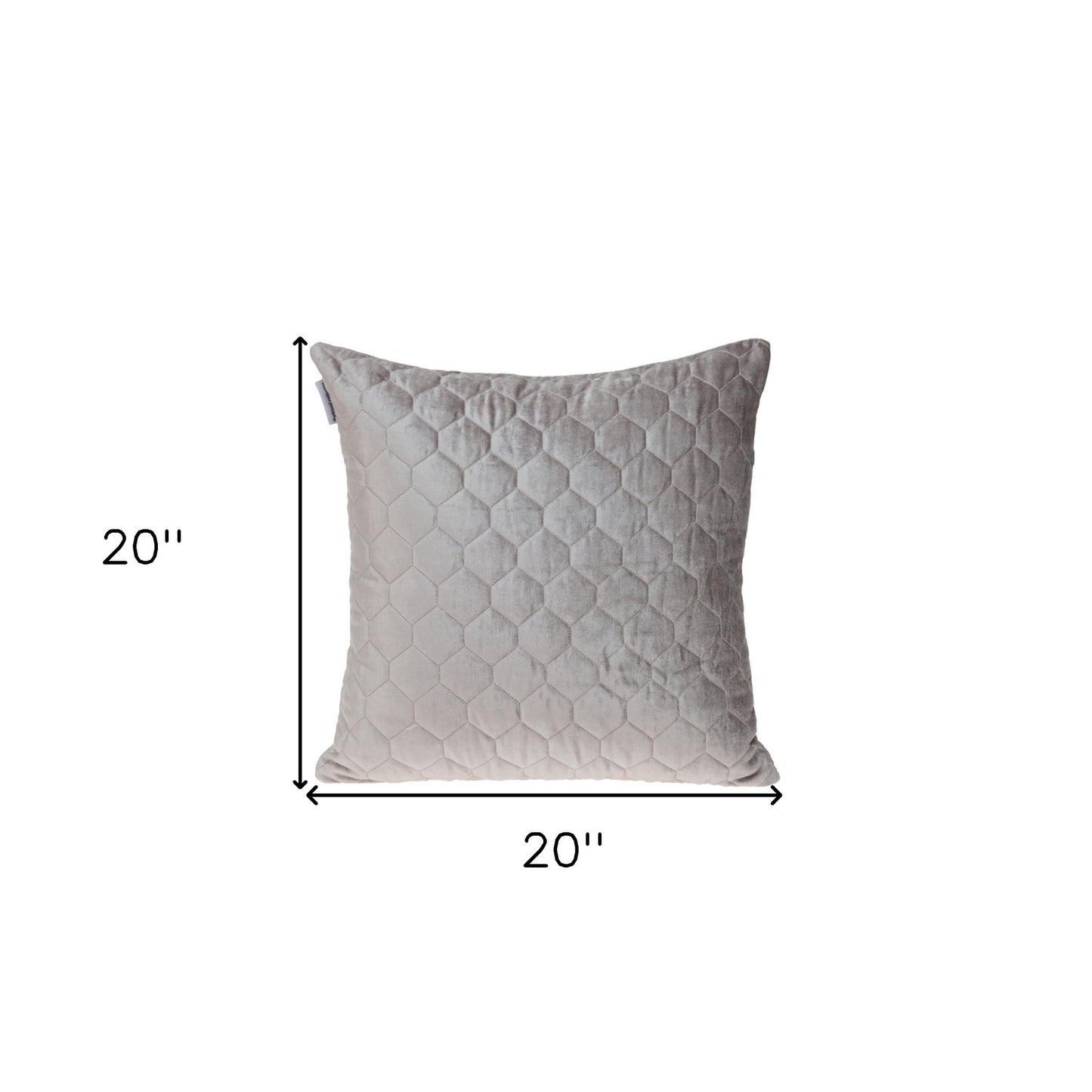 Taupe Tufted Velvet Quilted Pillow
