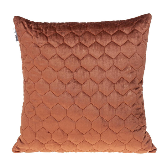 Burnt Orange Tufted Velvet Quilted Pillow