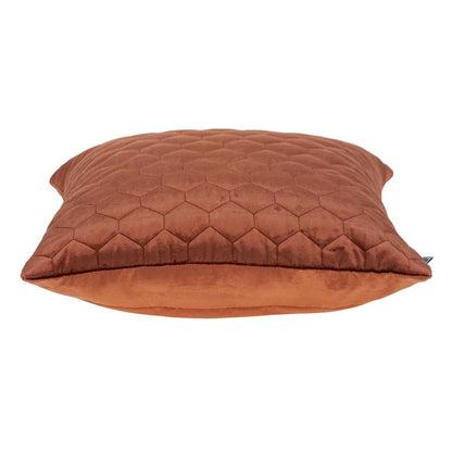 Burnt Orange Tufted Velvet Quilted Pillow