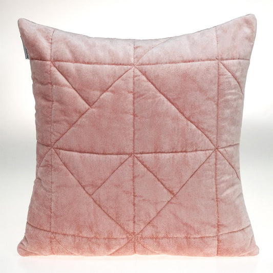 Pink Chunky Geo Stitched Velvet Pillow