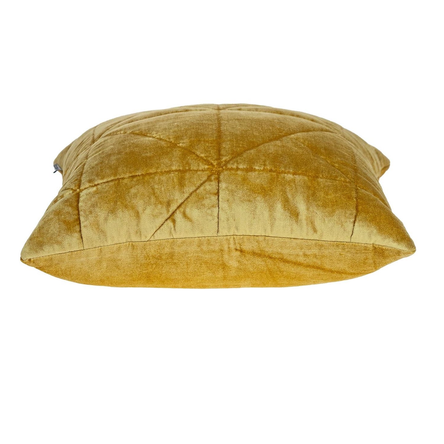 Yellow Chunky Geo Stitched Velvet Pillow