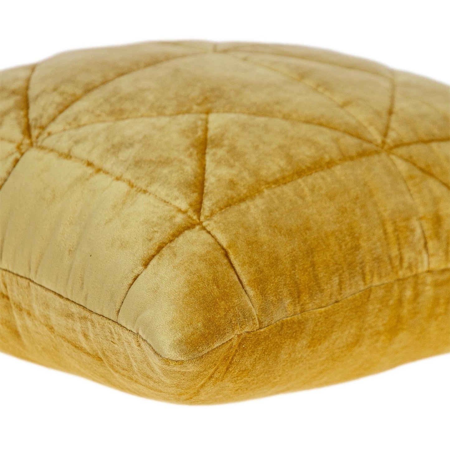 Yellow Chunky Geo Stitched Velvet Pillow