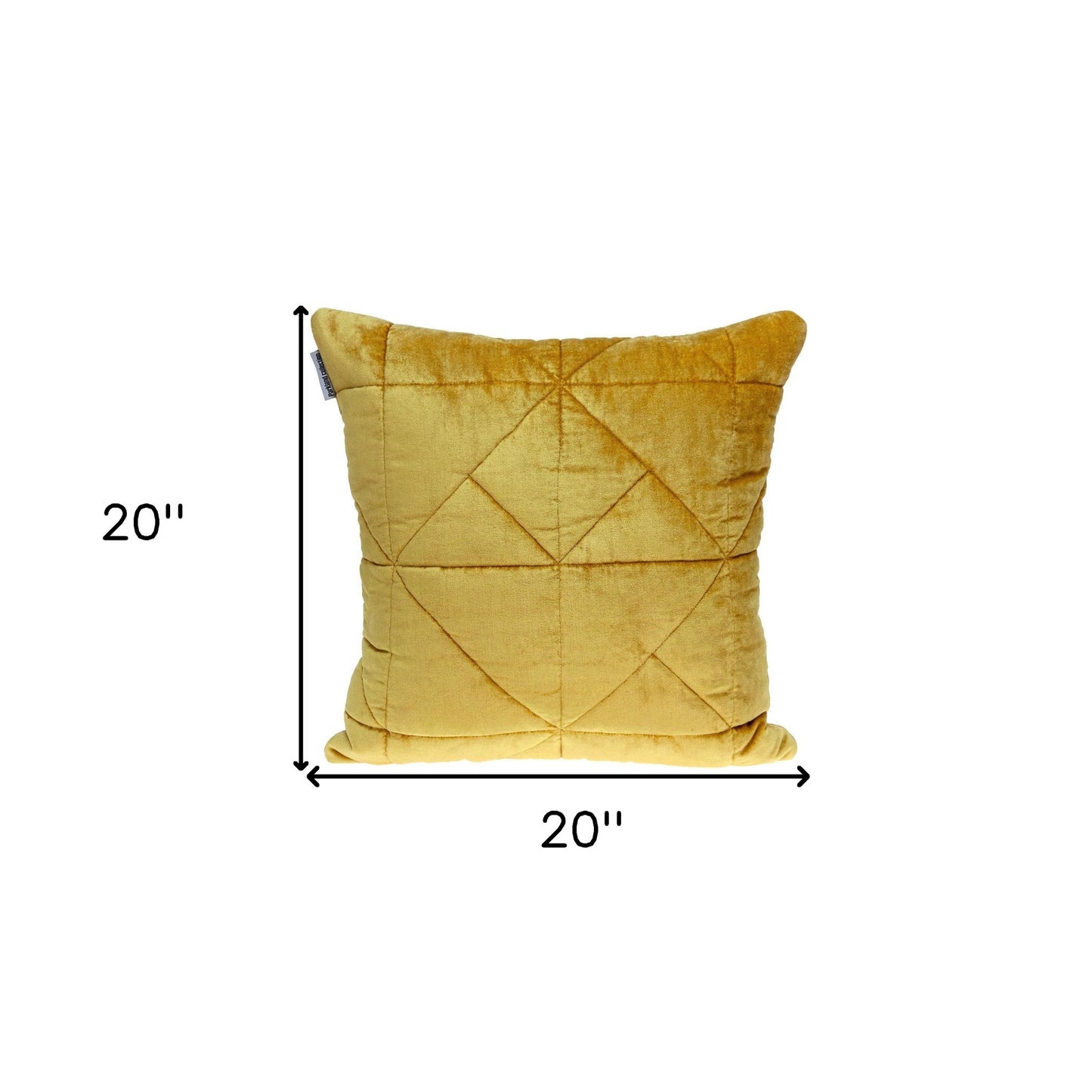 Yellow Chunky Geo Stitched Velvet Pillow