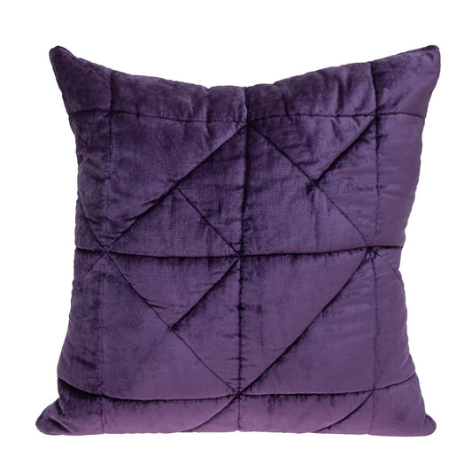 Purple Chunky Geo Stitched Velvet Pillow