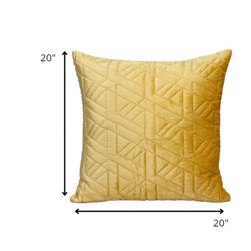 Yellow Cotton Blend Pillow