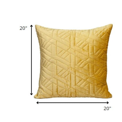 Yellow Cotton Blend Pillow