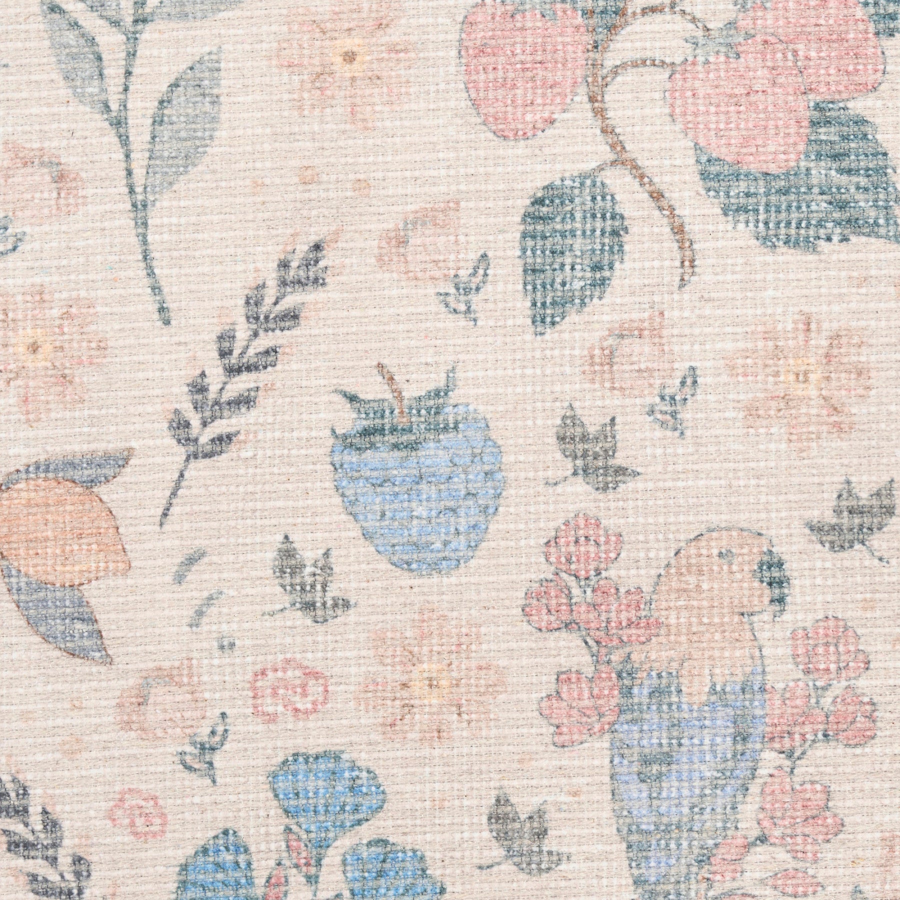 Nourison Botanical Ivory & Multicolor Machine Washable Rug - Swatch