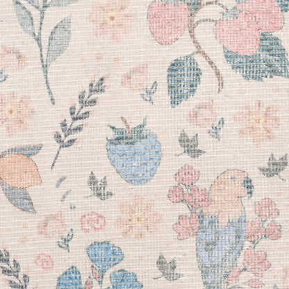 Nourison Botanical Ivory & Multicolor Machine Washable Rug - Swatch