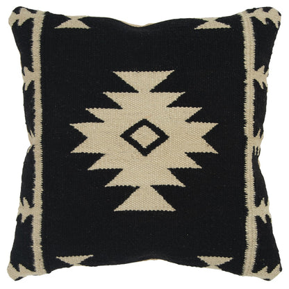 Beige & Black Cotton Pillow