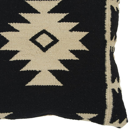 Beige & Black Cotton Pillow