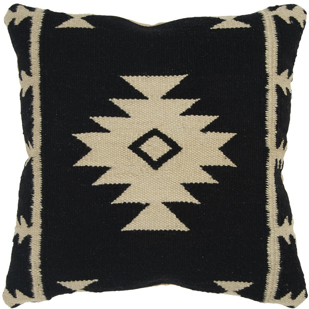 Beige & Black Cotton Pillow