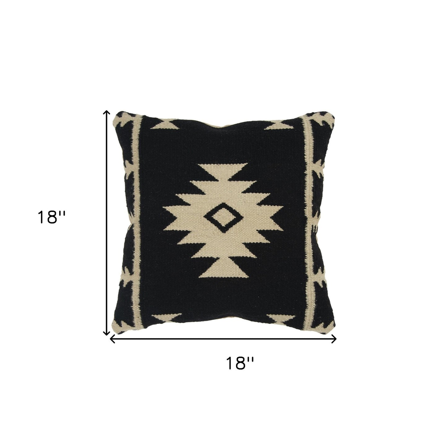 Beige & Black Cotton Pillow