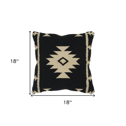 Beige & Black Cotton Pillow