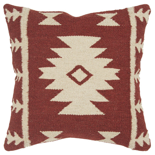 Red & Beige Cotton Pillow