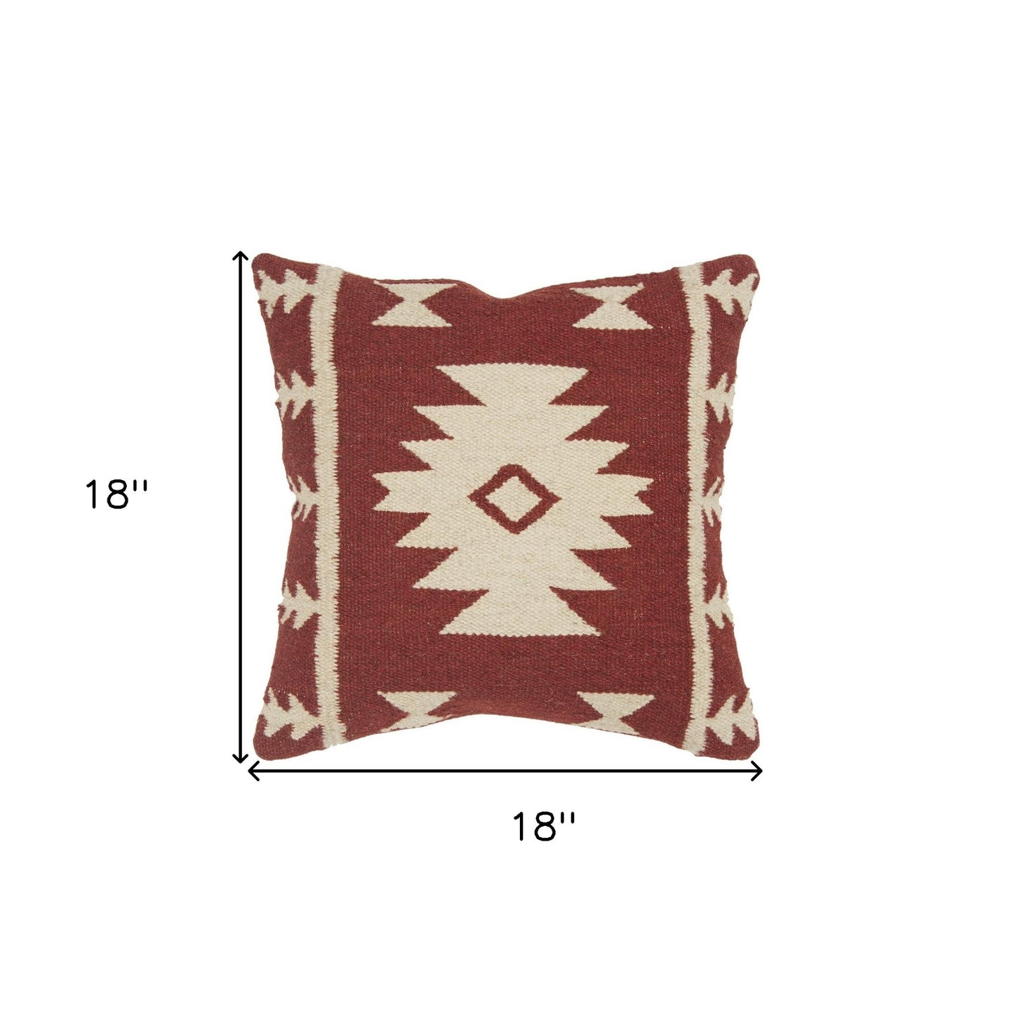 Red & Beige Cotton Pillow