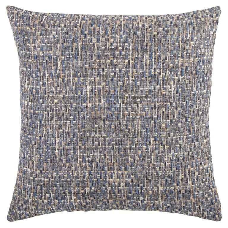 Blue Gray Metallic Nubby Textured Pillow