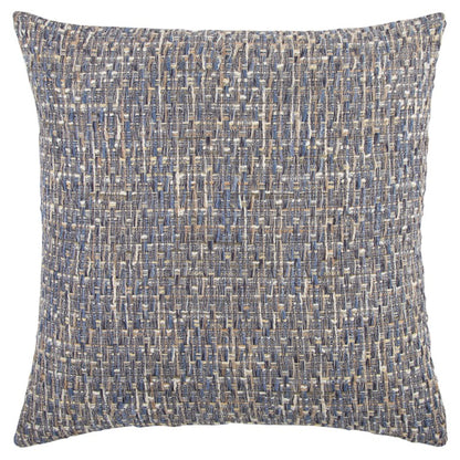Blue Gray Metallic Nubby Textured Pillow